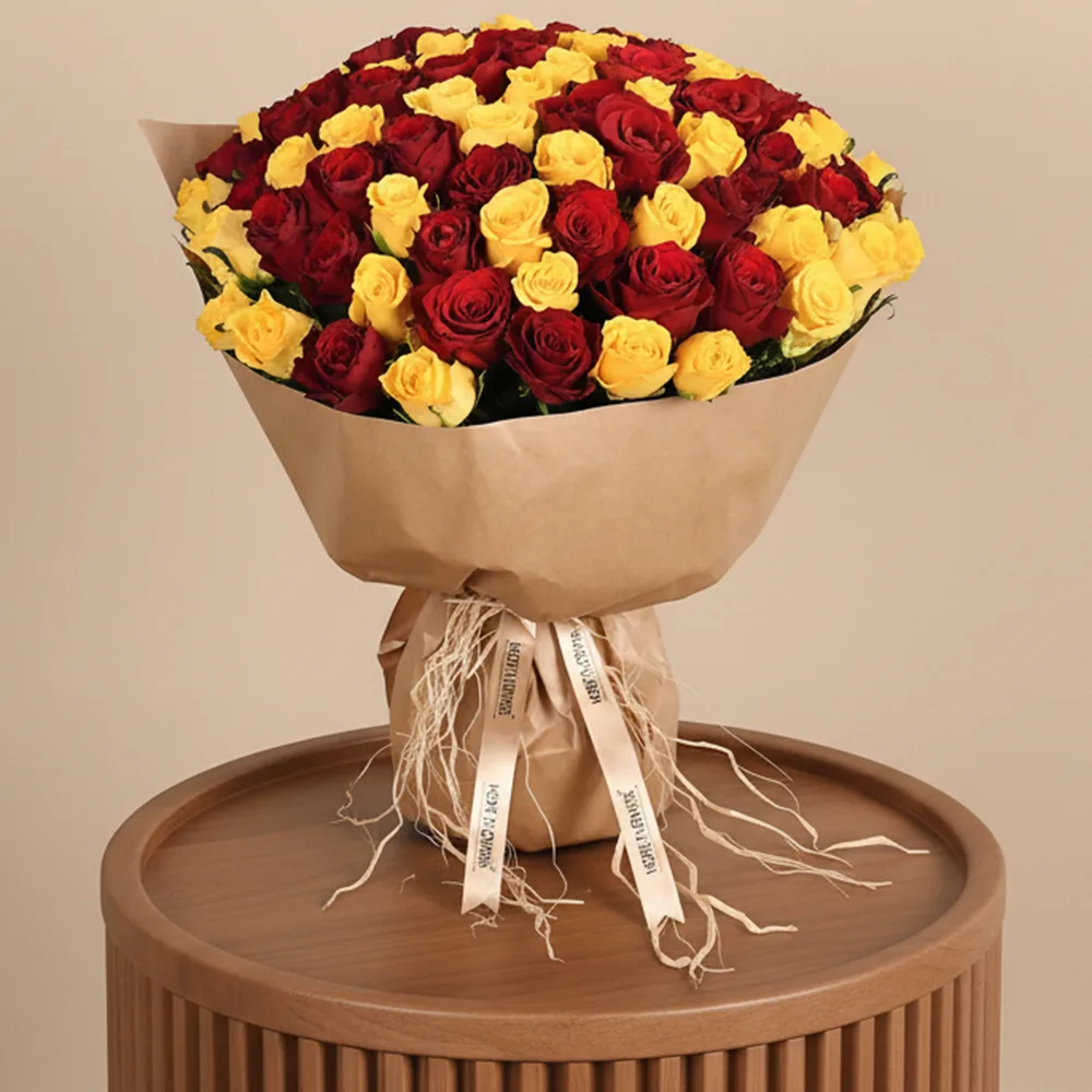 Blushing Sunset Roses Bouquet - EM 86 - Image 2