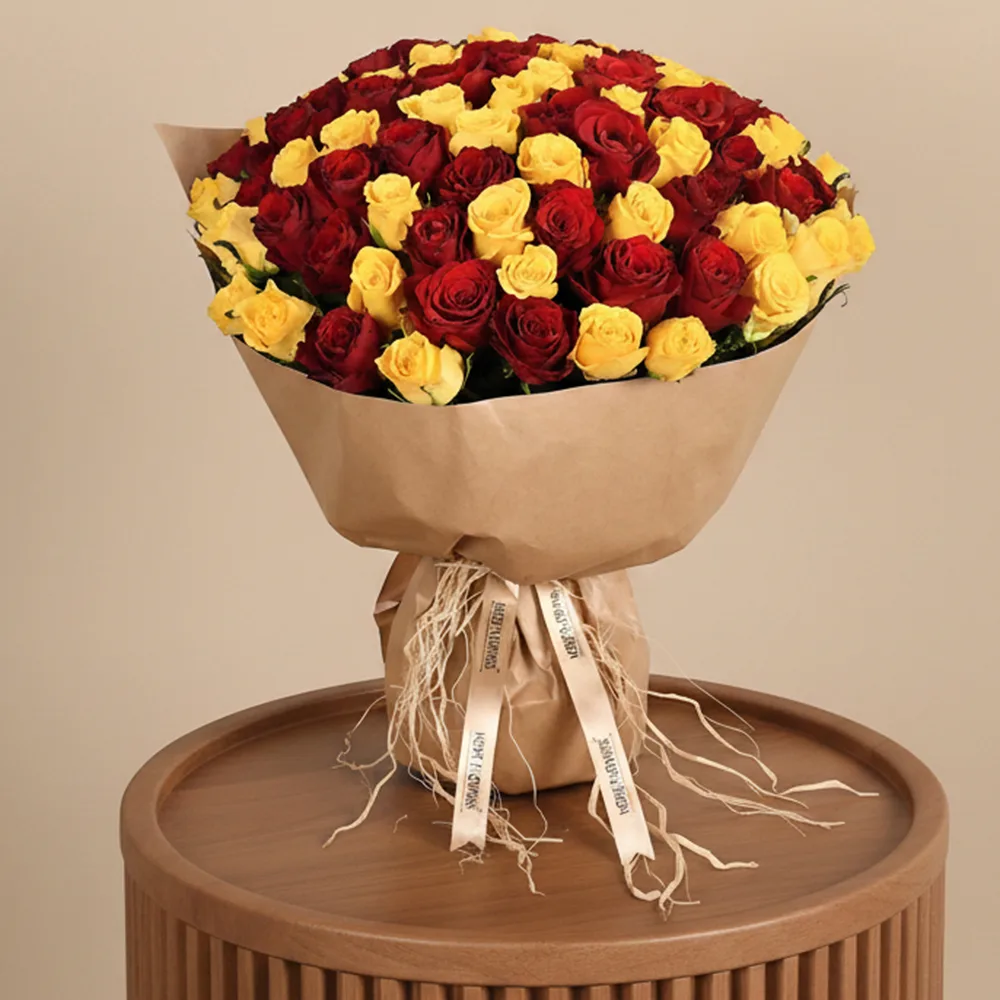 Blushing Sunset Roses Bouquet - EM 86 - Image 3